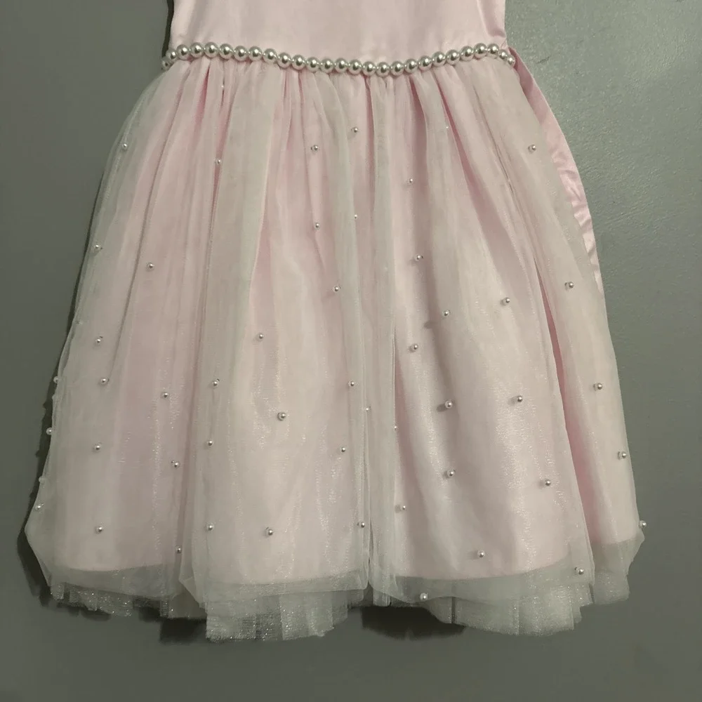 American‎ Princess Pink Dress Pink Sz 6 Formal/Wedding/ Pearl Beaded